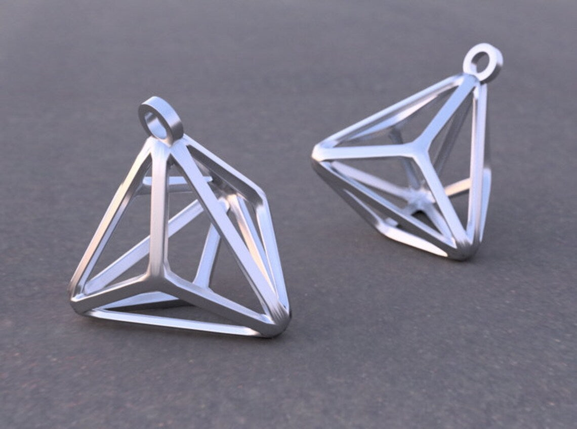 Triakis Tetrahedron Earring Charms