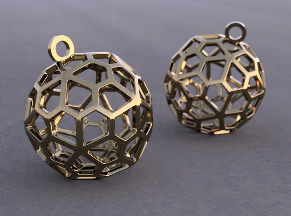 Pentagonal Hexecontahedron Earring Charms