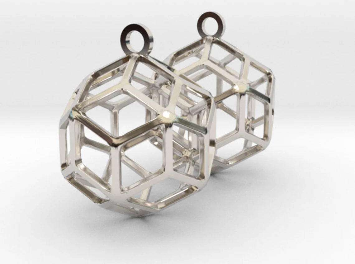 Rhombic Triacontahedron Earring Charms