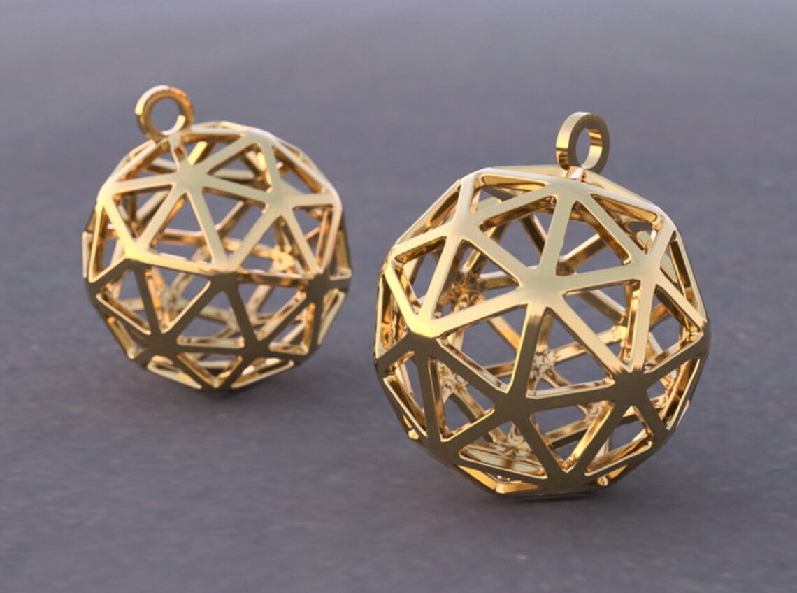 Pentakis Dodecahedron Earring Charms